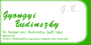 gyongyi budinszky business card